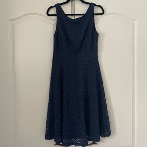 Navy blue lace dress. Size large